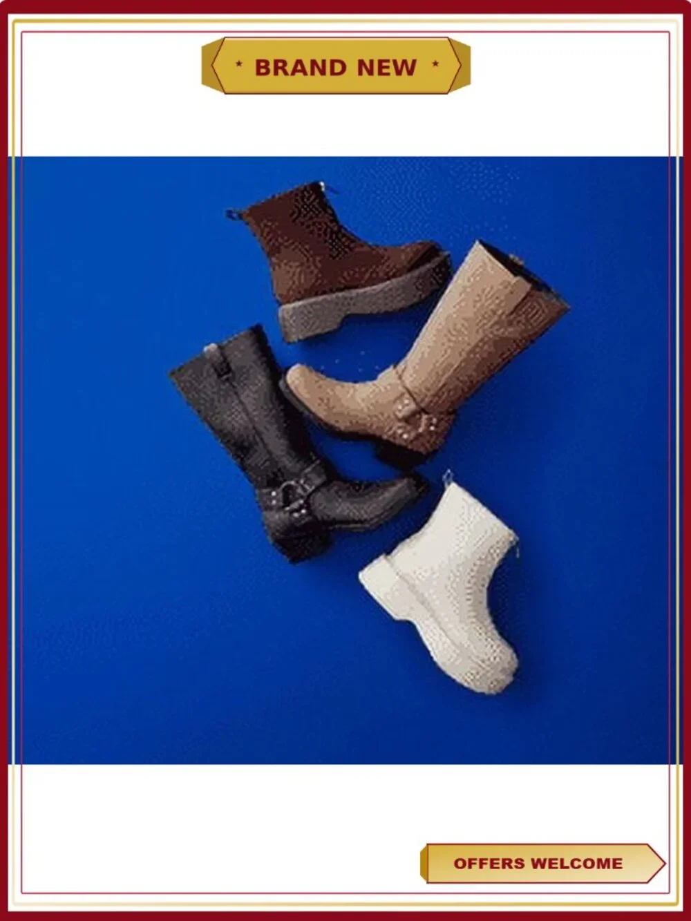 Women's Lug Sole Front Zip Ankle Boots Chunky Combat Style